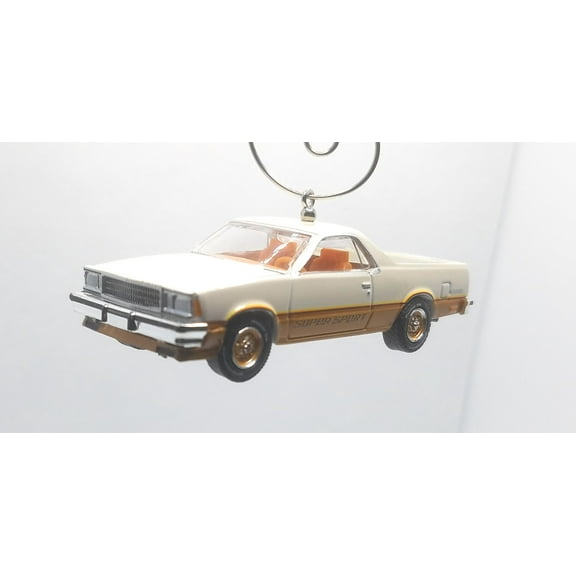 Christmas Ornament for 1980 Chevy El Camino SS White Gold