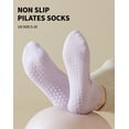 thumbnail image 3 of Yawlsow 4 Pairs Pilates Socks with Grips for Women, Non-Slip Yoga Socks for Barre, Ballet, Barefoot Workout, 3 of 6