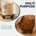 thumbnail image 2 of Bamworld Plant Caddy with Wheels 2 Pack Plant Stand 13.4in Rolling Planter Caddy with Swiveling and Lockable Caster for Indoor Outdoor Patio Plant Dolly Wood Wheeled Mobile Roller, 2 of 6