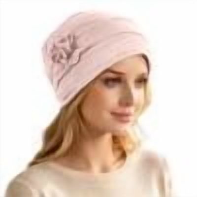 Chemo Headwear for Women Flower Pleated Beanies Stretch Elastic Turbans Soft Cancer Hats Head Coverings Scarf Beige One Size