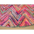 thumbnail image 3 of Hand-tufted Cotton Transitional Abstract Sari Chevron Rug, 3 of 3