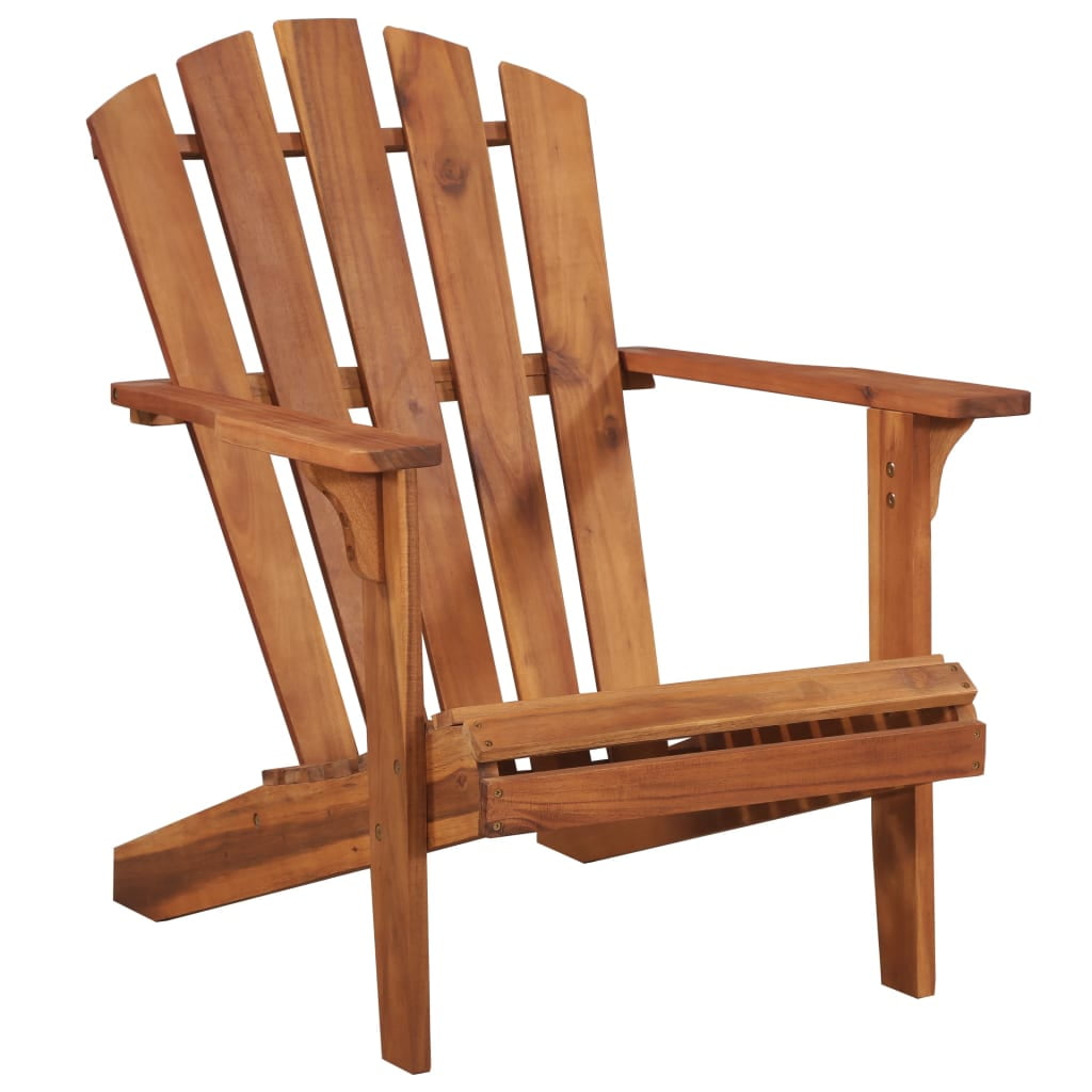 Canddidliike Folding Wood Adirondack Chair for Porch, Garden, Beach, Patio Seat - Natural Finish