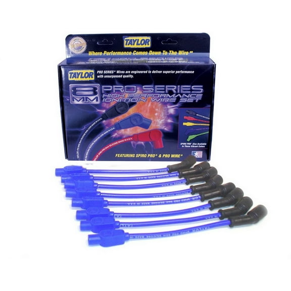 Taylor Wire / Vertex 72605 TAY72605 8MM SPIRO-PRO CUSTOM 8 CYL BLUE Fits select: 1999-2003 CHEVROLET SILVERADO, 2001-2003 GMC SIERRA