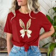 thumbnail image 3 of Mujeres Pantalones Cortos de Manga Corta Impresa Floral Cuello Redondo Superior / Camisa Poliéster, Blusa Casual de Moda para el Uso Diario Del Hogar, 3 of 5