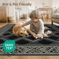 thumbnail image 4 of ODIKA 4'x6' Washable Area Rug Table Bold Pvc Structured Trellis Symmetrical Repeat Motif Dining for Home Office, Under Desk, Non-Slip Chair-Friendly, Flatwoven, 4 of 7