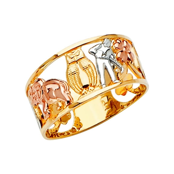 14k Yellow Gold Lucky Ring Size 7 Ring for Women - 3.0 Grams