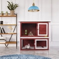 thumbnail image 3 of Coziwow 36" Wooden Rabbit Hutch Small Animal Cage Indoor&Outdoor, Red, 3 of 13