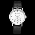 thumbnail image 3 of Gran esfera blanca para una elegancia atemporal Elegante reloj de cuarzo con marco plateado, 3 of 3