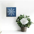 thumbnail image 2 of JEUXUS Vintage Snowflake Wall Art, Cute Christmas & Winter Artwork, Faded Wood Look, Blue & White, Premium Gallery Wrapped Canvas Decor, Ready to Hang, 16x16 inch, 2 of 4