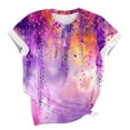 thumbnail image 2 of Yotami Plus Size T-Shirt for Women Crew Neck Short Sleeve Floral Print Blouses for Summer Soft Tee Multicolor XXXL, 2 of 4