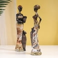 thumbnail image 4 of African Lady Resins Sculpture Ethnic Tribal Woman Statues Exotic Figurine Tabletop Decors for Home Office Living Room, 4 of 9