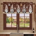 thumbnail image 4 of Kitchen Curtains Valances, Coffee Gnome Brown Short Rod Pocket Valances for Windows for Bedroom, Bathroom, 1 Panel, 54" W x 18" L, 4 of 6