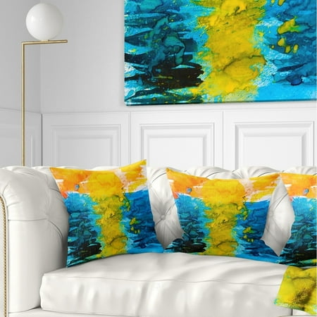 Design Art Designart Sea Texture In Yellow Blue Abstract Throw