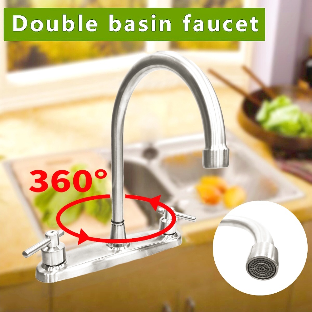 HHENGYISOUL RV Kitchen Sink Faucet, 2-Handle 8" Centerset photo 4