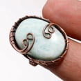 thumbnail image 2 of Amazonite Gemstone Wire Wrapped Handcrafted Copper Jewelry Ring 6.50" SA 235, 2 of 2