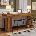 thumbnail image 6 of Tribesigns 63-Inch Long Console Table, Farmhouse Wooden Sofa Table Behind The Couch, Entryway Table for Entrance, Hallway, Living Room, Mix Brown, 6 of 7
