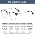 thumbnail image 3 of Fashion Frame Simple Vintage Reading Glasses Ultra Light Glasses Eye Protection Anti-Blue Light STRENGTH 350 BLACK SILVER, 3 of 8