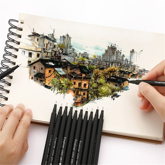 Assorted Colors Fine Liner Marker Pens 0.4mm Smooth Outline Drawing Pens for Art Office