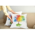 thumbnail image 2 of Ambesonne Rainbow Throw Pillow Cover 2 Pack, Abstract Tree Nature, 18", Multicolor, 2 of 7
