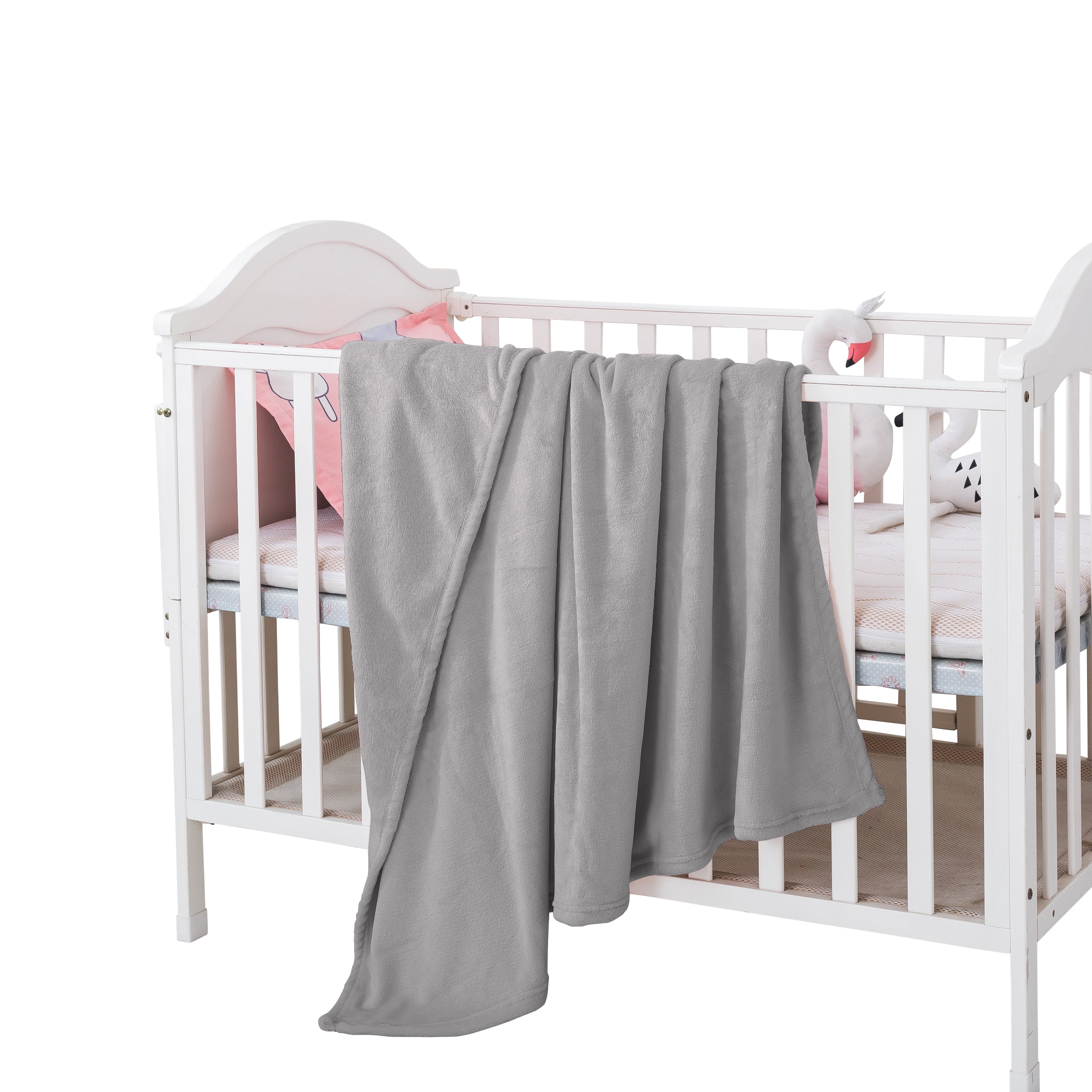 Newborn Soft Baby Blanket Crib Pram Cot Boys Girls Infant Fleece Fur Back 