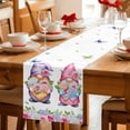 thumbnail image 5 of Table Runner - 120 Inch Long, Spring Gnomes Kitchen Dining Table Runner Dresser Scarves, Botanical Rose Flower Leaves Butterfly Farmhouse Decor for Coffee Tables Wedding Party Banquet, 5 of 8