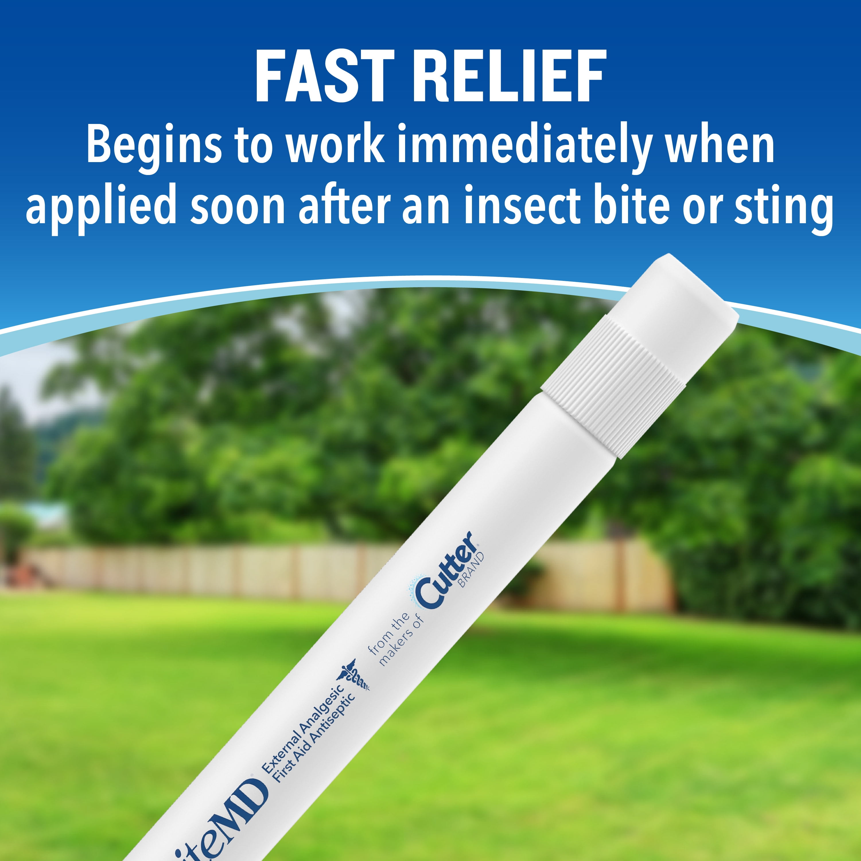 Cutter Bite MD Insect Bite Relief Stick, Analgesic and Antiseptic, 0.5 Ounces