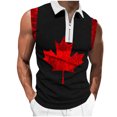 thumbnail image 2 of Camiseta sin mangas con cuello vuelto para hombre, informal, a la moda, sin mangas, con estampado y cremallera, blusa deportiva de poliéster para hombre, 2 of 5