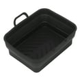 thumbnail image 4 of Silicone Fryer Pot, Raised Lines Silicone Fryer Liner Resuable Non Stick Rectangular  For Cooking Black,Grey, 4 of 8