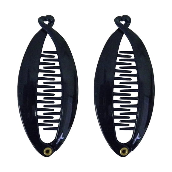 Motique Accessories Set of Two Navy 3.5 inch Mini Banana Clip Hair Clincher for Adult Females