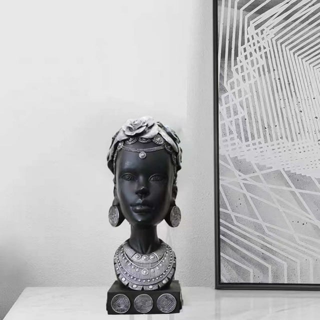 Estatua africana de mujer Colco de resina 9 cm x 26 3,54 pulgadas x 10,24 pulgadas