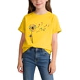 thumbnail image 2 of Afuyipoi T-shirts for Girls,Breathable Short Sleeve Printed Summer Graphic Tees Yellow 8-10 T, 2 of 5