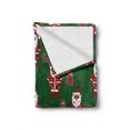 thumbnail image 2 of Geometric Soft Flannel Fleece Throw Blanket, Santa Claus Holding Present Bag on Vibrant Background Happiness, Cozy Plush for Indoor and Outdoor Use, 50" x 60", Green Ruby White, by Ambesonne, 2 of 6