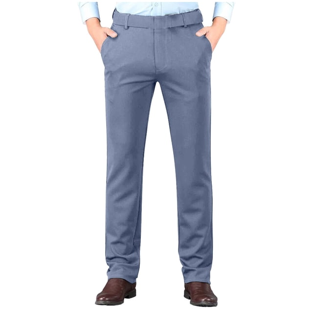 FRSASU Pantalon Habillé Extensible pour Hommes Coupe Classique Taille Extensible devant Plat Pantalon de Complet pour Hommes Gris