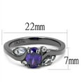 thumbnail image 2 of Luxe Jewelry Designs Women's Black Ion Plated Stainless Steel Engagement Ring with Tanzanite CZ -, 2 of 4