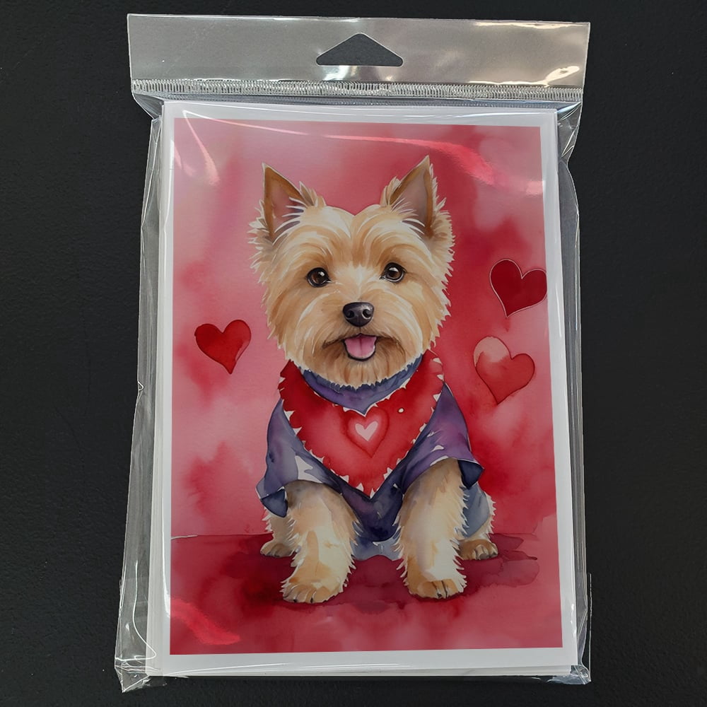 Norwich Terrier My Valentine Greeting Cards Pack of 8 7 in x 5 in