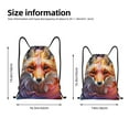 thumbnail image 2 of Xecao Color Splash Fox Portrait Pattern Sports Drawstring Backpack - String Swim Gym Bag with Wet Proof Pocket for Women&Men-Small, 2 of 6
