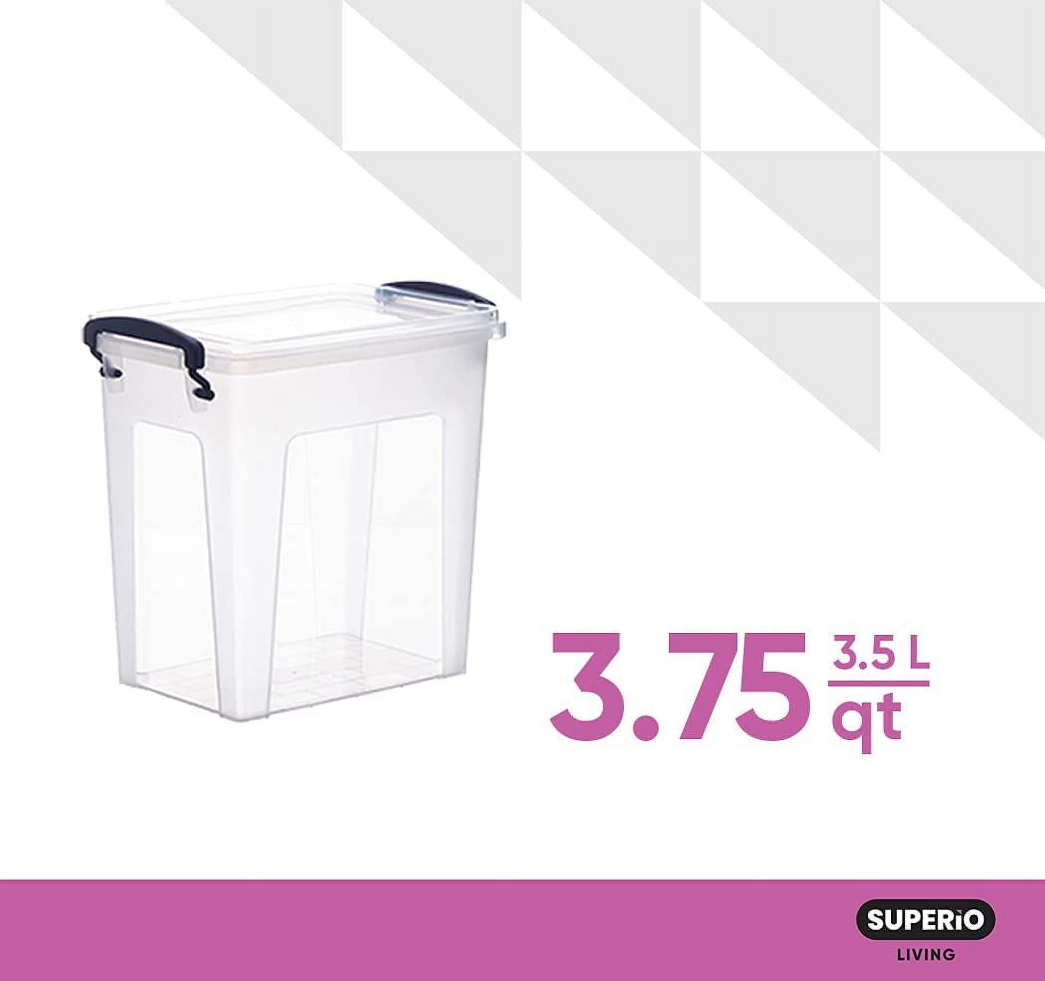 Superio Brand 0.93 Gallon Deep Plastic Storage Bins with Lid, Clear - image 3 of 6