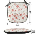 thumbnail image 5 of Flower Chair Seating Cushion Set of 4, Flourishing Peonies in Vintage Style Flower Buds Bloom Summer Garden Art, Seat Pads for Office with Anti-slip Backing, 16"x16", Dark Coral White, by Ambesonne, 5 of 7