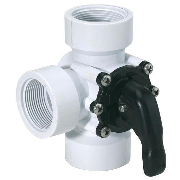 Pool & Spa 3-Way Diverter Valve with 1-1/2 Female Threaded Self Lubricating 