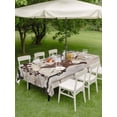 thumbnail image 4 of Outdoor Tablecloth with Umbrella Hole for Patio/Picnic/Party/Camping, Texas Star Vintage Waterproof Table Cloth Rectangle Table Cover Washable, Brown Retro Berry Beige Wooden (60"x 120"), 4 of 8