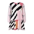 thumbnail image 3 of gakvbuo Fall Dresses For Women 2023 Plus Size Mini Dress Long Sleeve Ruffled Hem Loose Casual Style Dress Summer Tunic Dress V Neck Casual Loose Flowy Swing Dresses, 3 of 5