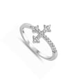 thumbnail image 4 of White CZ Vintage Cross Christian Love Ring .925 Sterling Silver Band Jewelry Female Size 5, 4 of 4