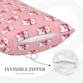 thumbnail image 3 of Naloa pink Scarf bear Pillowcase, Throw Pillowcase, Wrinkle-Free, Stain-Resistant with Hidden Zipper for Bedroom Sofa-20"x30", 3 of 6