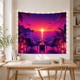 thumbnail image 5 of Ocean Patio with Lounge Chairs and Candle Lanterns, Serene Coastal Style for Ocean Lovers, Tropical Wall Art, Housewarming Gift, Tapestry Wall Hanging for Bedroom and Living Room, 5 of 7