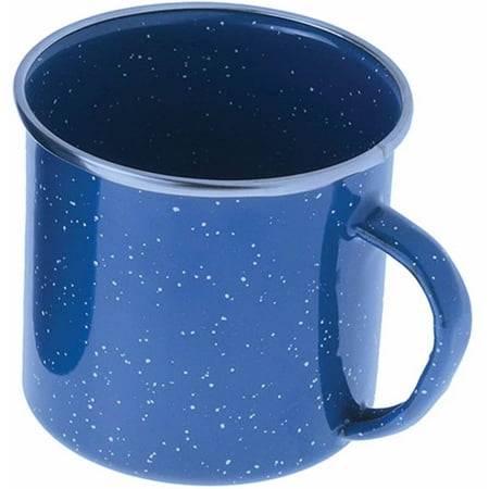 Blue Willow Cup - GSI Outdoors Stainless Steel Rim Enamelware Cup, Blue