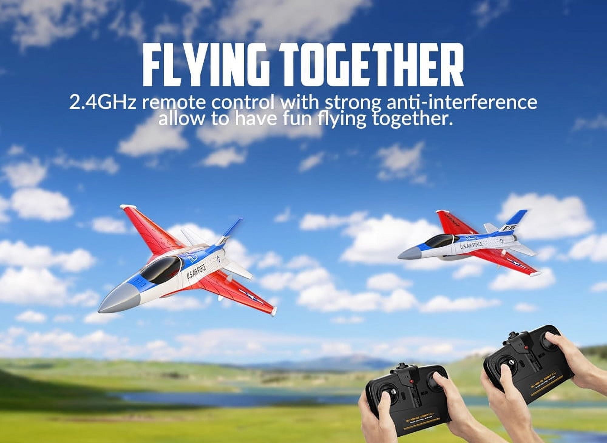 Roofworld Falcon RC Plane F-16 2.4Ghz 2CH Remote Control Airplane Fixed Wing RC Fighter Gifts for Beginners