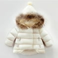 thumbnail image 2 of Verugu Toddler Baby Girls Boys Winter Coat Thicken Warm Jackets Baby Hooded Snow Outwear Coat Kids Hooded Snowsuit Coat Autumn Winter Warm Down Windproof Jacket Outerwear White, 3-4 Years, 2 of 6
