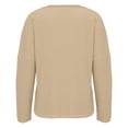 thumbnail image 5 of Holzkary Long Sleeve Tops for Women Fall Fashion Outfits 2025 Crewneck Knit Basic Tee Shirts Business Casual Tops New Round Neck Loose T Shirts Comfortable Commute Fashion Lady T Shirt Beige L, 5 of 5