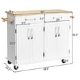 thumbnail image 4 of Giantex Kitchen Island Cart, Rolling Trolley Cart Utility Cabinet w/Large Storage & Smooth Lockable Wheels, 4 of 10