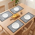 thumbnail image 3 of Farmhouse Placemats Set of 6 Cotton and Linen Placemats for Dining Table Decor Indoor Outdoor WashableTable Mat Gray 17.7x11.8inch, 3 of 6